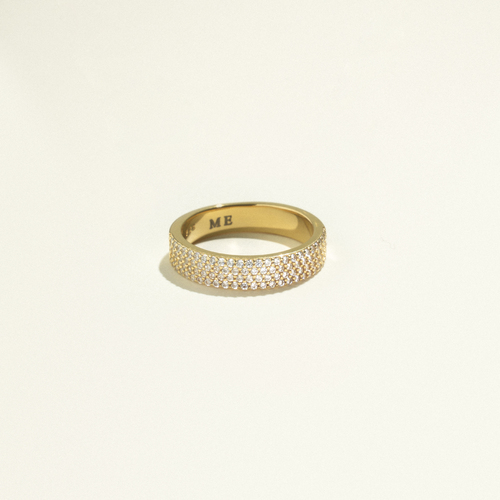 24Kt Gold Plated Shiny Ring with White Zirconias