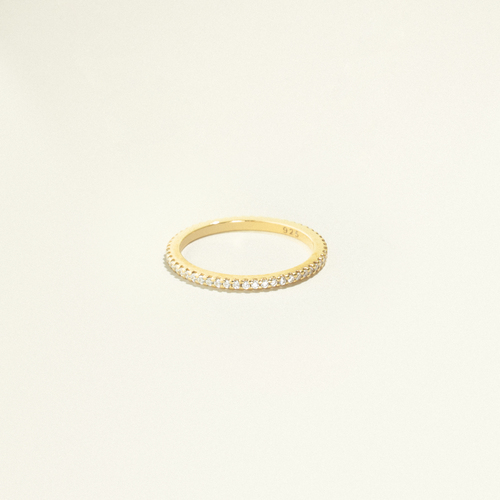 24Kt Gold Plated Eternity Ring with White Zirconias