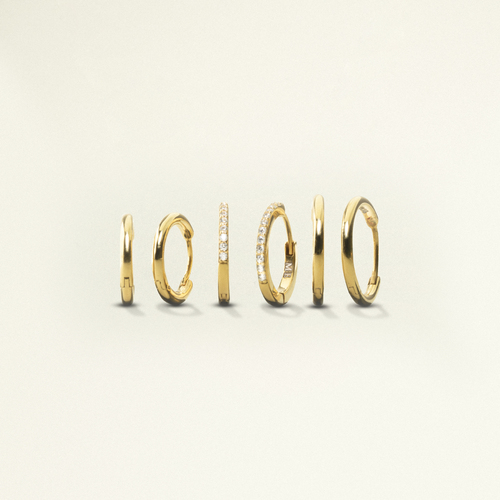 24Kt Gold Plated Hoop Set Earrings (3 Pairs)