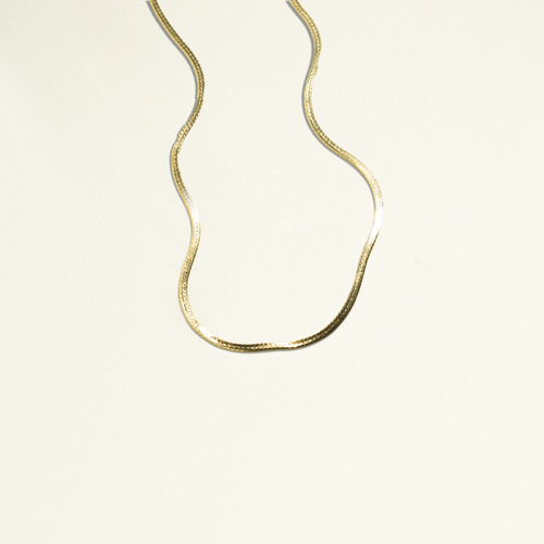 24Kt Gold Plated Herringbone Necklace 45cm