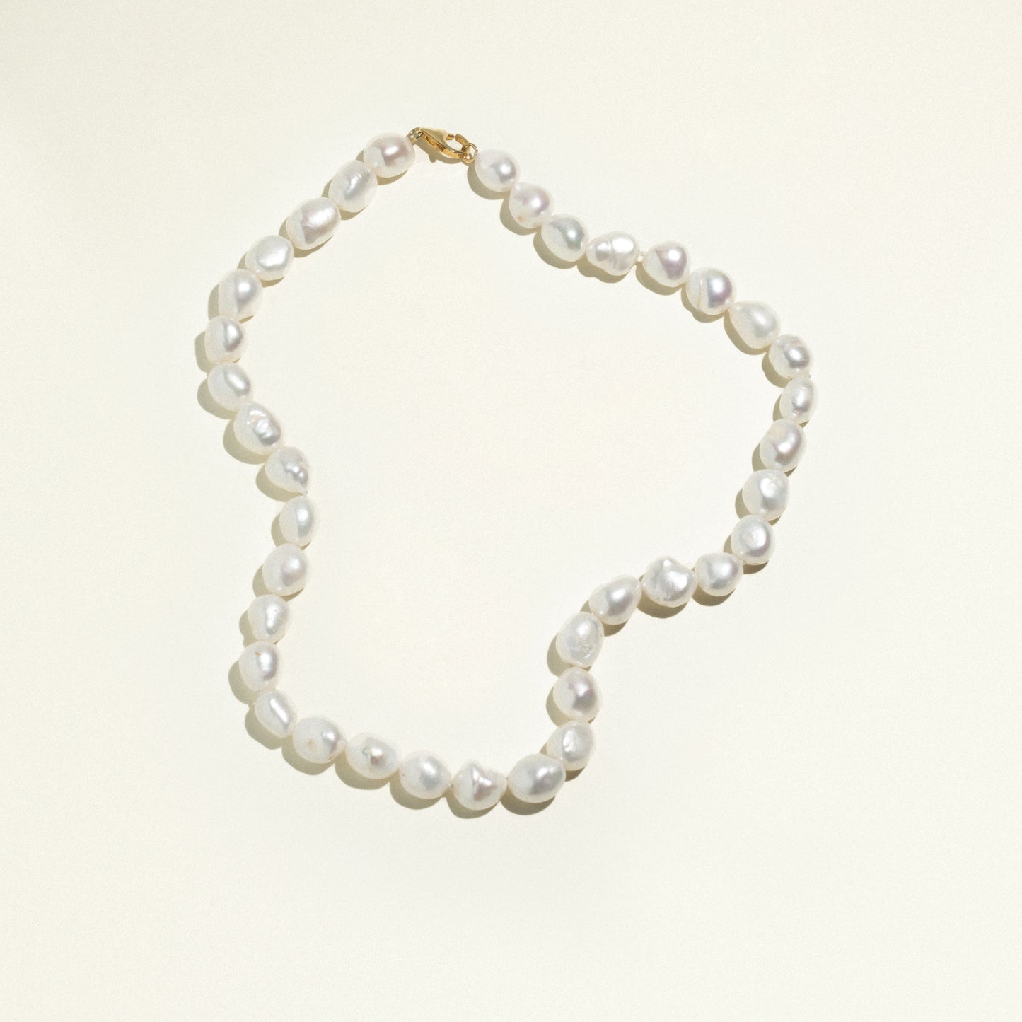 24Kt Gold Plated Baroque Pearls Necklace 44cm