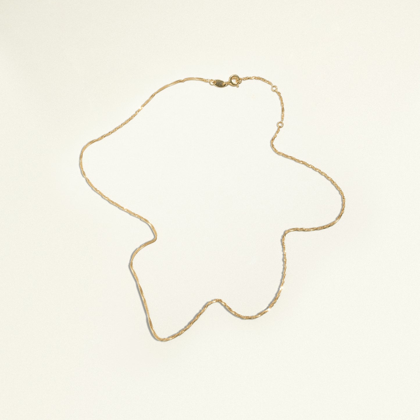 24Kt Gold Plated Plain Singapore Necklace 50cm