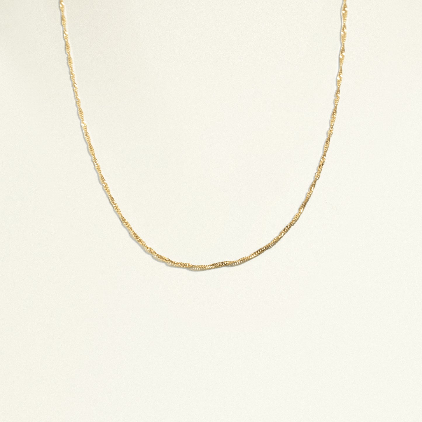 24Kt Gold Plated Plain Singapore Necklace 50cm