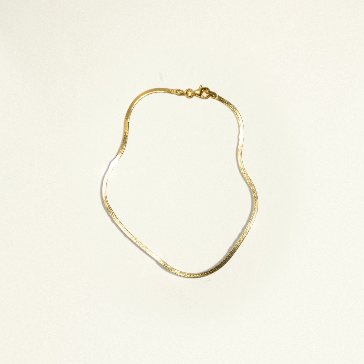 24Kt Gold Plated Herringbone Anklet